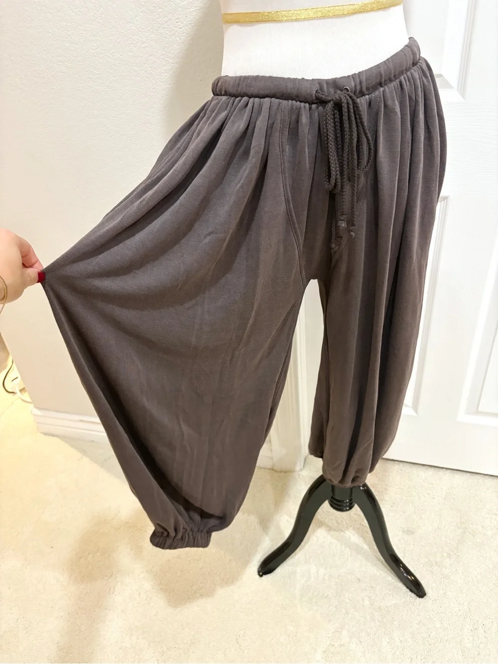 Free People FP Movement Women's Momentum Balloon Rich Brown Oversized Pants XS/S